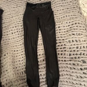 Spanx Black leather High-Waisted Leggings